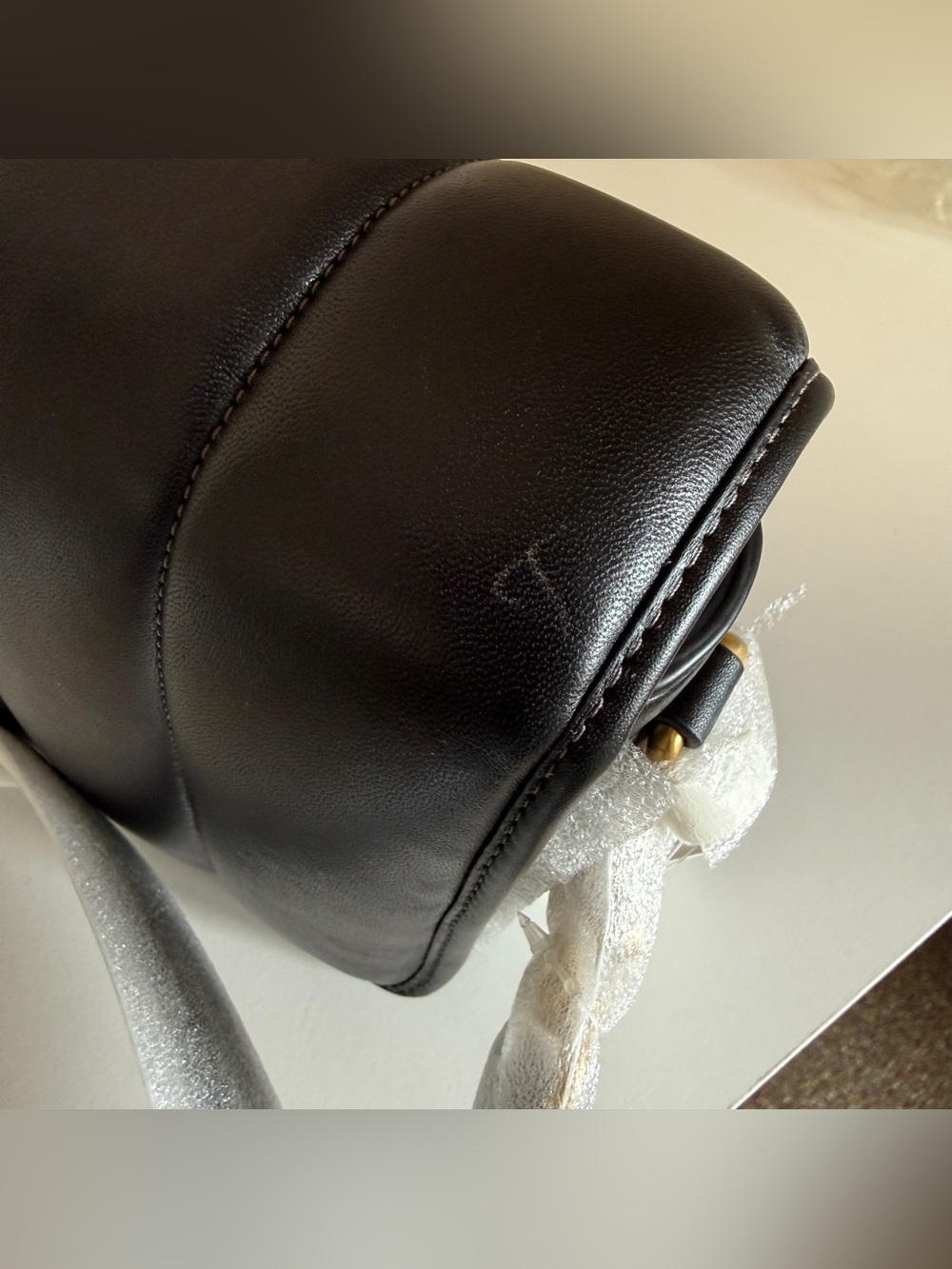Coach Black Quilted Leather Shoulder Bag with Brass C-Clasp C7725 STUDIO - Picture 10 of 10